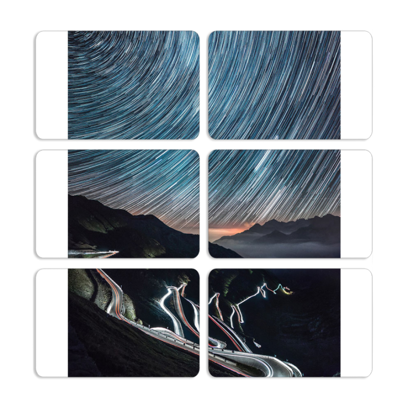 Магнитные фотопазлы 80 на 50 набор 6 штук Night Lights