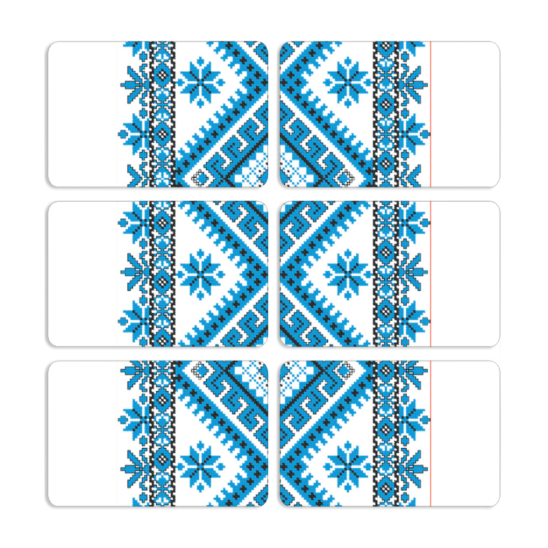 Магнитные фотопазлы 80 на 50 набор 6 штук Блакитний Орнамент
