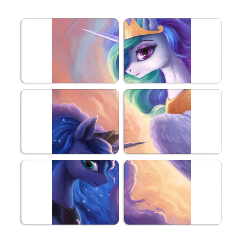 Магнитные фотопазлы 80 на 50 набор 6 штук My Little Pony Rarity  Princess Luna