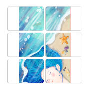 Магнитные фотопазлы 80 на 50 набор 6 штук Sea Girl