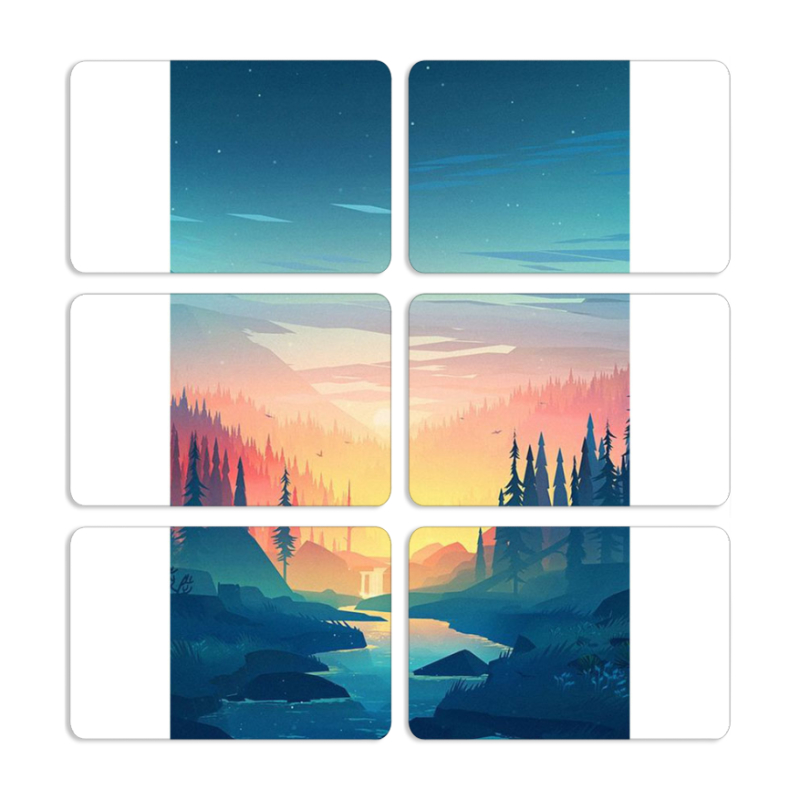 Магнитные фотопазлы 80 на 50 набор 6 штук 