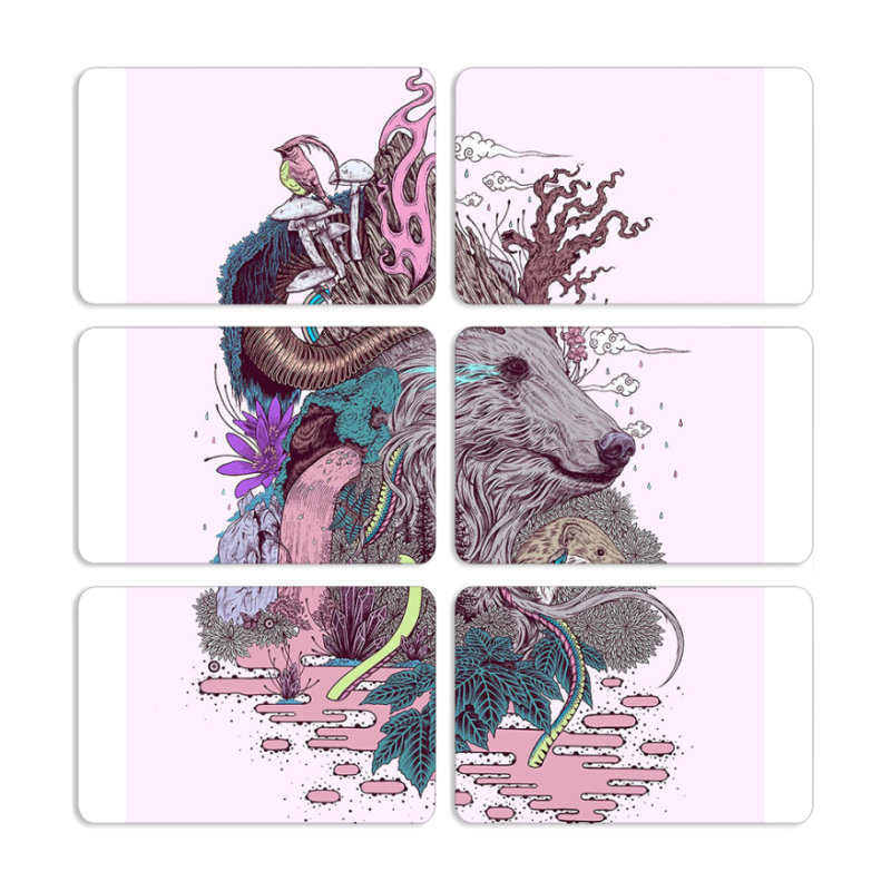 Магнитные фотопазлы 80 на 50 набор 6 штук 