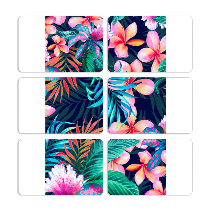 Магнитные фотопазлы 80 на 50 набор 6 штук flowers in the tropics