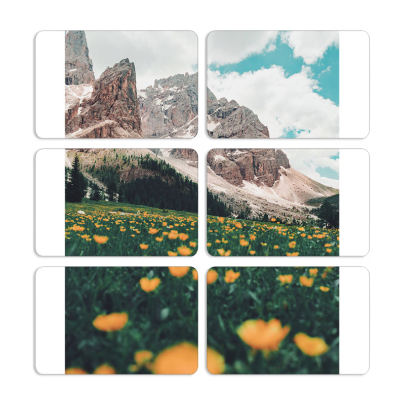 Магнитные фотопазлы 80 на 50 набор 6 штук 