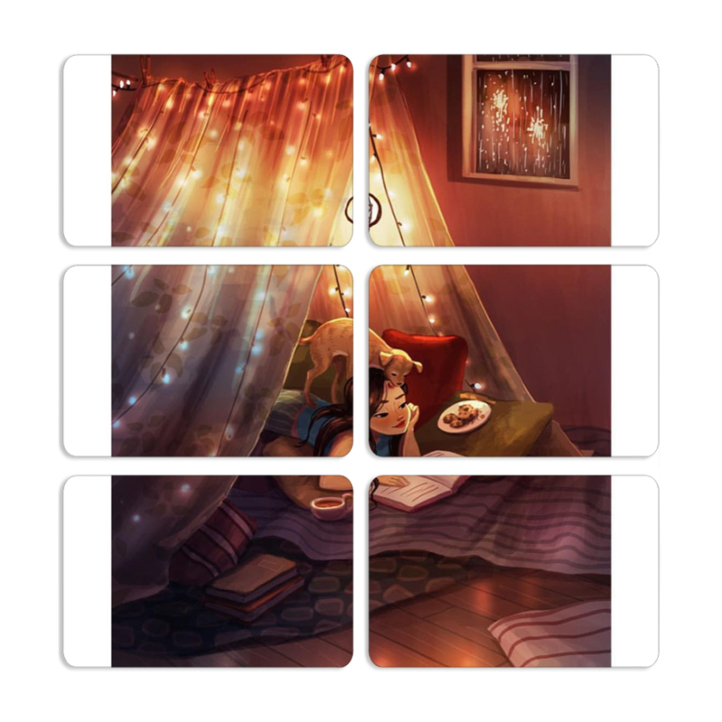 Магнитные фотопазлы 80 на 50 набор 6 штук 