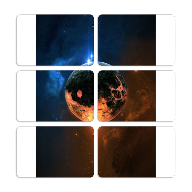 Магнитные фотопазлы 80 на 50 набор 6 штук 