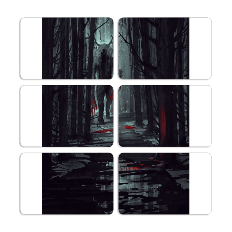 Магнитные фотопазлы 80 на 50 набор 6 штук Forest and Beast