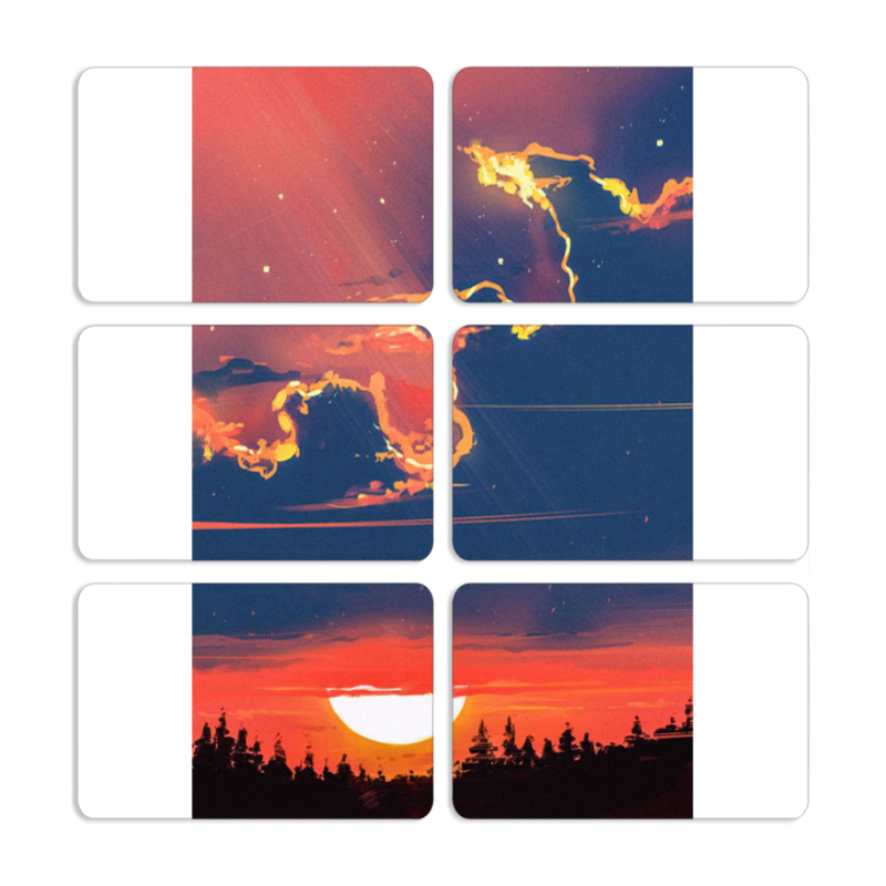 Магнитные фотопазлы 80 на 50 набор 6 штук Twilight