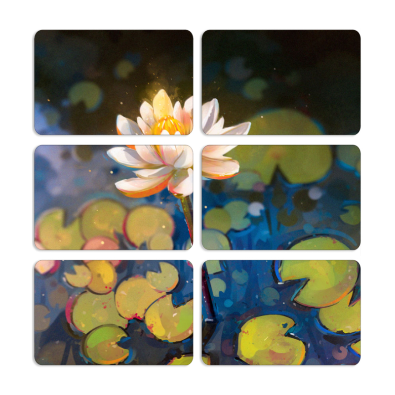 Магнитные фотопазлы 80 на 50 набор 6 штук Waterlily