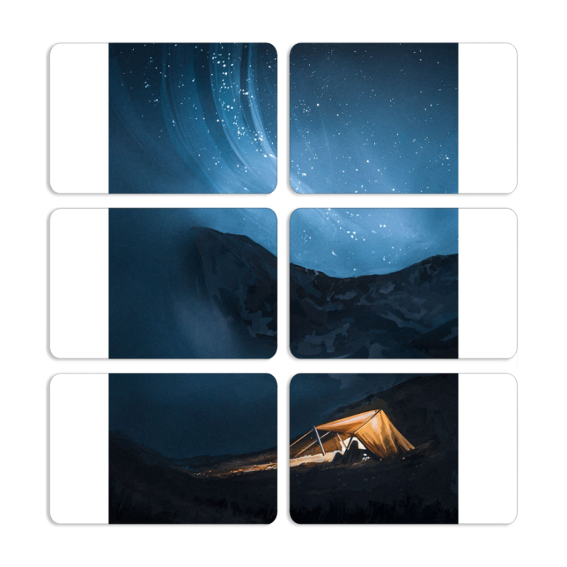 Магнитные фотопазлы 80 на 50 набор 6 штук Nowhere