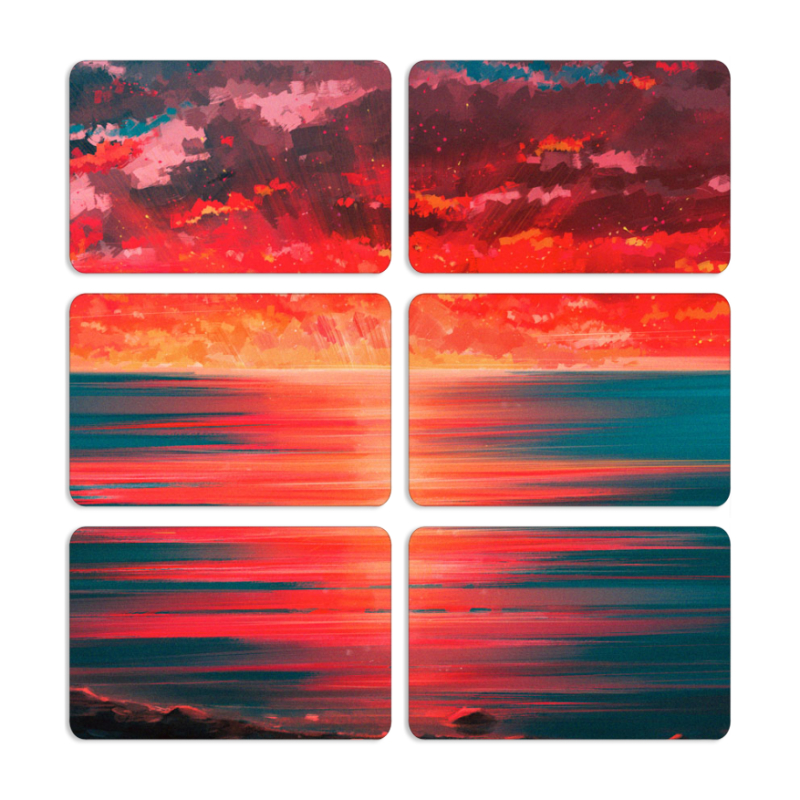 Магнитные фотопазлы 80 на 50 набор 6 штук Seaside b