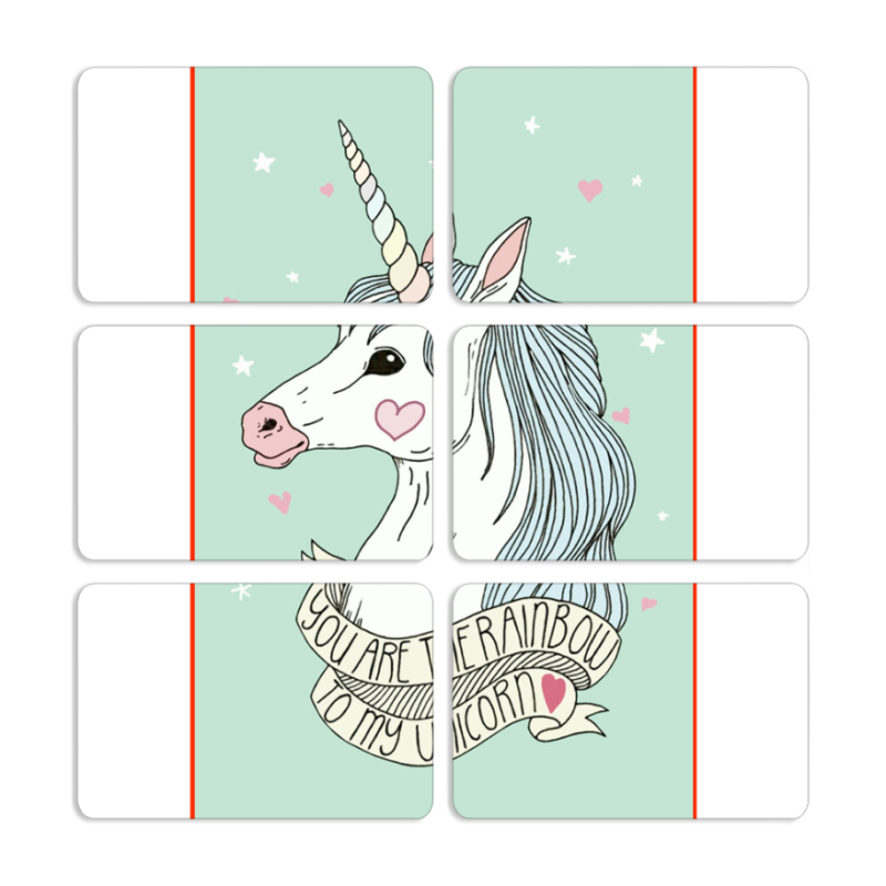 Магнитные фотопазлы 80 на 50 набор 6 штук My Unicorn