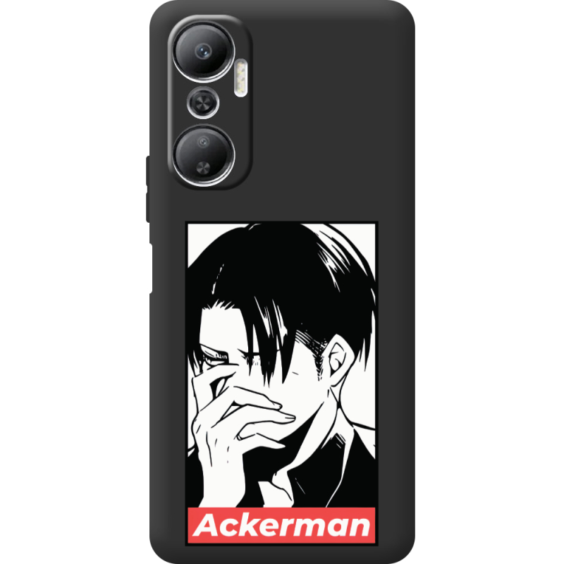 Черный чехол BoxFace Infinix Hot 20 4G Attack On Titan - Ackerman