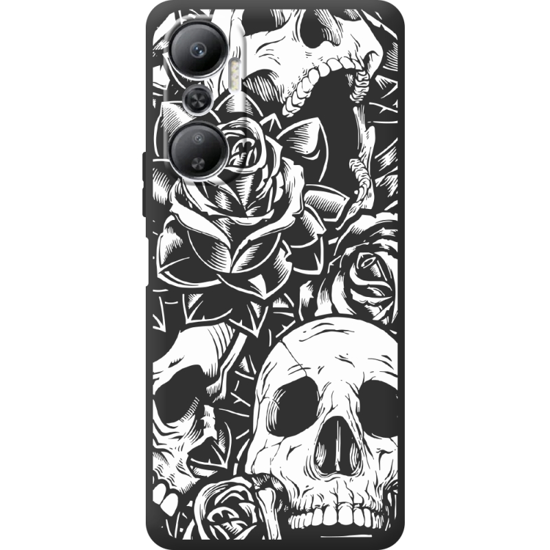 Черный чехол BoxFace Infinix Hot 20 4G Skull and Roses