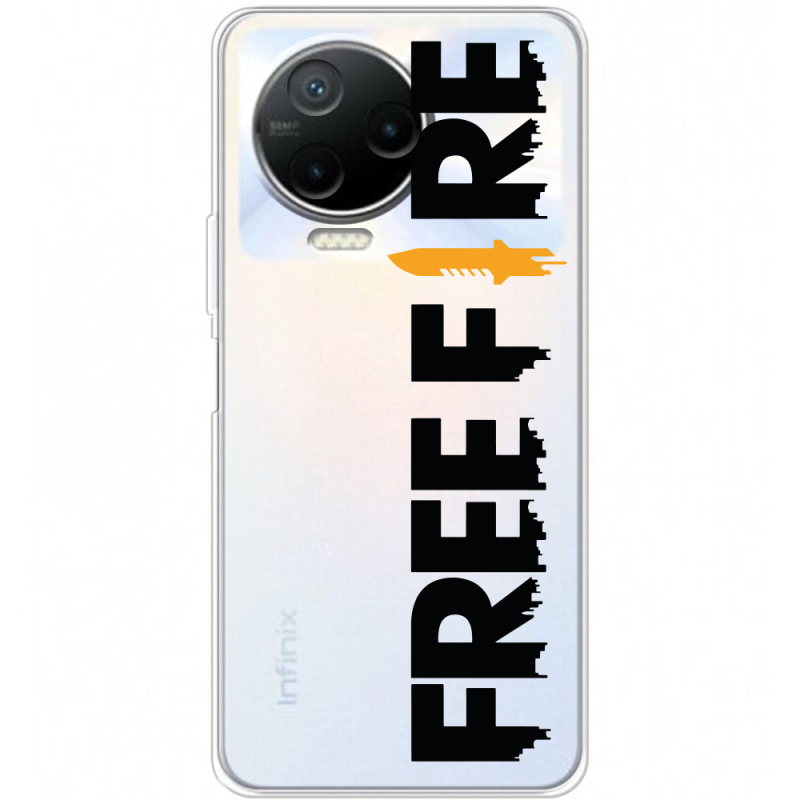 Прозрачный чехол BoxFace Infinix Note 12 Pro 4G Free Fire Black Logo