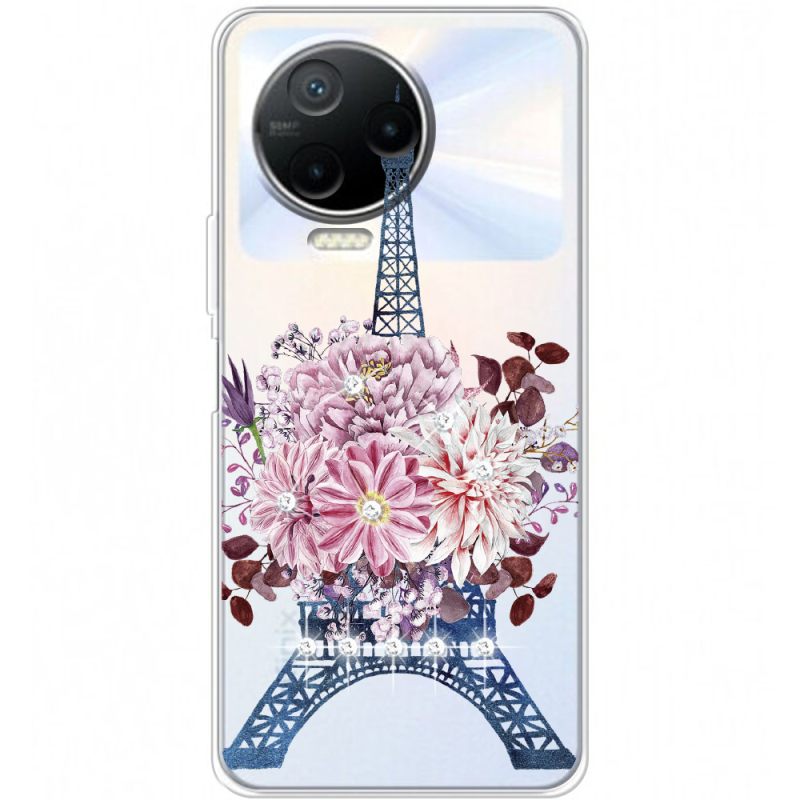 Чехол со стразами Infinix Note 12 Pro 4G Eiffel Tower