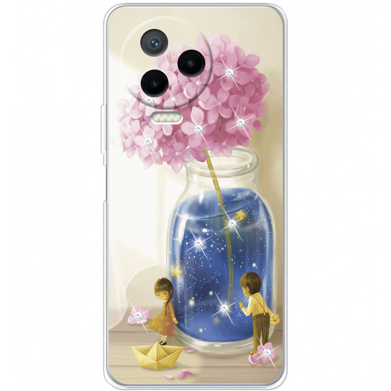 Чехол со стразами Infinix Note 12 2023 Little Boy and Girl