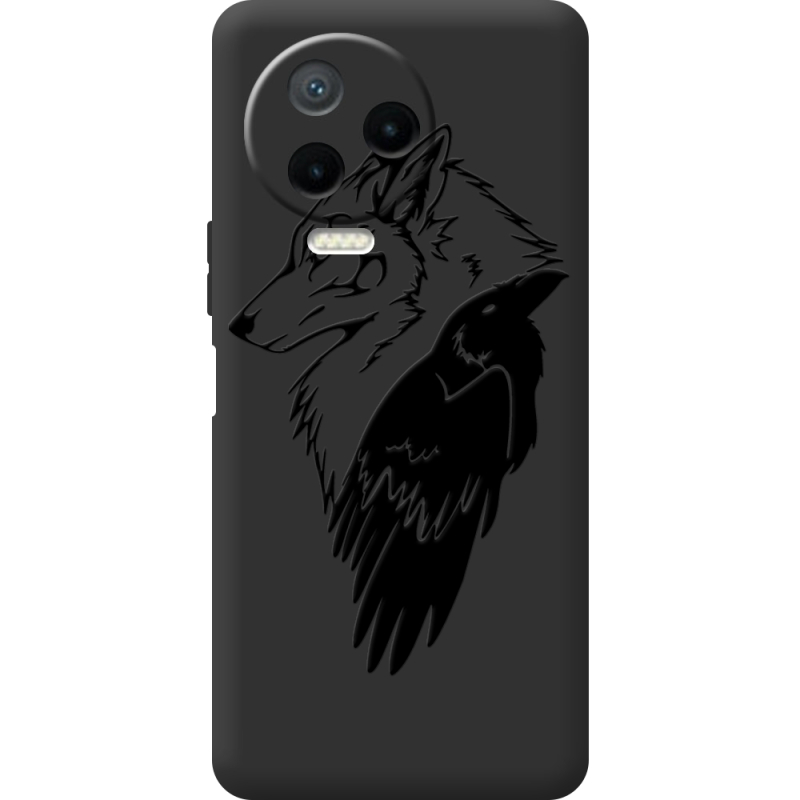 Черный чехол BoxFace Infinix Note 12 2023 Wolf and Raven