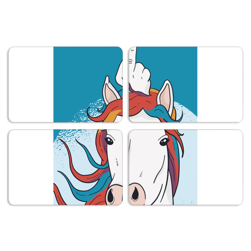 Магнитные фотопазлы 80 на 50 набор 4 штуки Fuck Unicorn