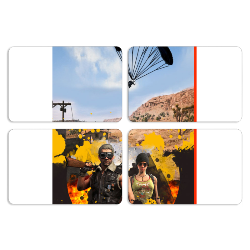 Магнитные фотопазлы 80 на 50 набор 4 штуки Pubg parachute