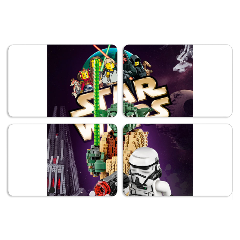 Магнитные фотопазлы 80 на 50 набор 4 штуки Lego StarWars