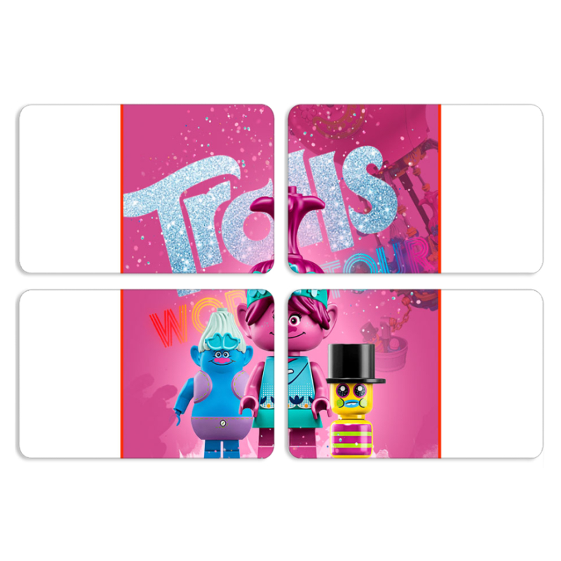Магнитные фотопазлы 80 на 50 набор 4 штуки Lego Trolls