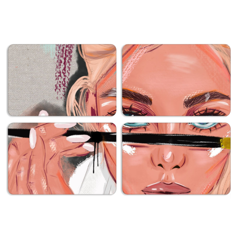 Магнитные фотопазлы 80 на 50 набор 4 штуки 