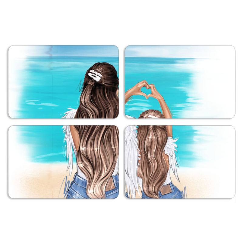 Магнитные фотопазлы 80 на 50 набор 4 штуки Family Vacation