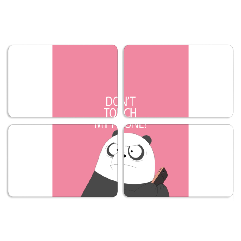 Магнитные фотопазлы 80 на 50 набор 4 штуки Dont Touch My Phone Panda