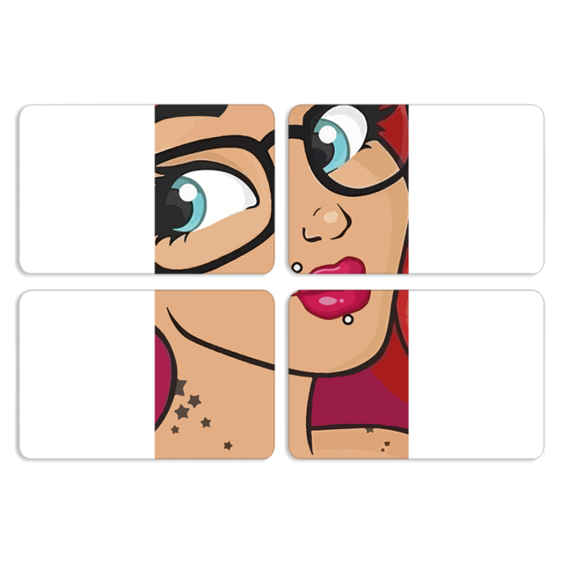 Магнитные фотопазлы 80 на 50 набор 4 штуки Modern Mermaid