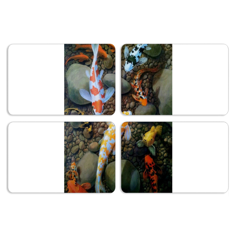 Магнитные фотопазлы 80 на 50 набор 4 штуки Underwater Koi