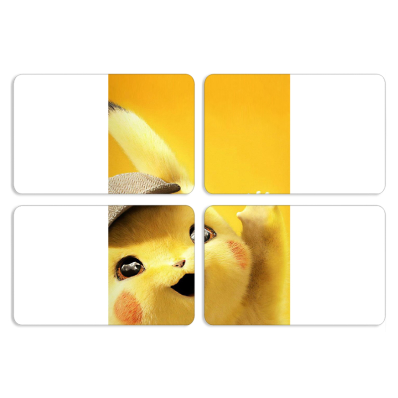 Магнитные фотопазлы 80 на 50 набор 4 штуки Pikachu