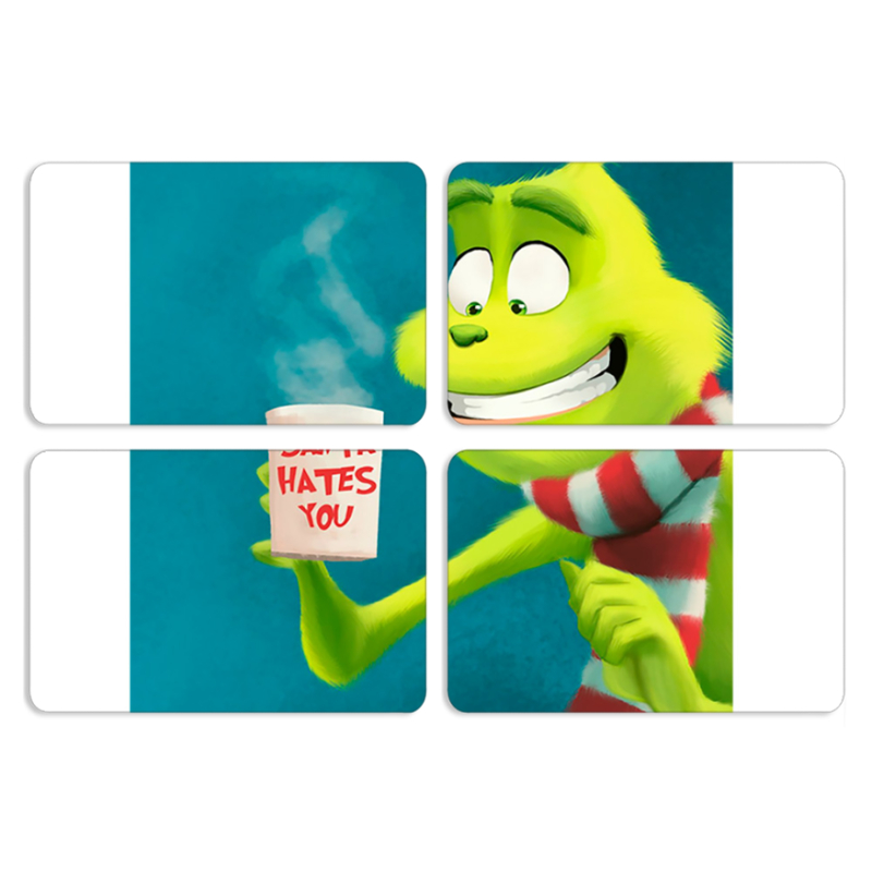 Магнитные фотопазлы 80 на 50 набор 4 штуки Santa Hates You