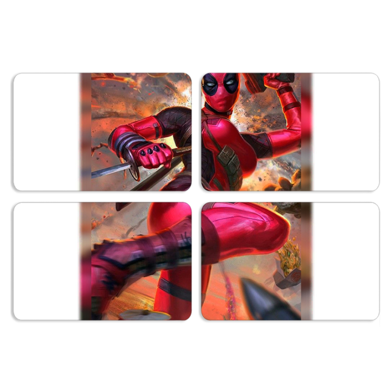 Магнитные фотопазлы 80 на 50 набор 4 штуки Woman Deadpool