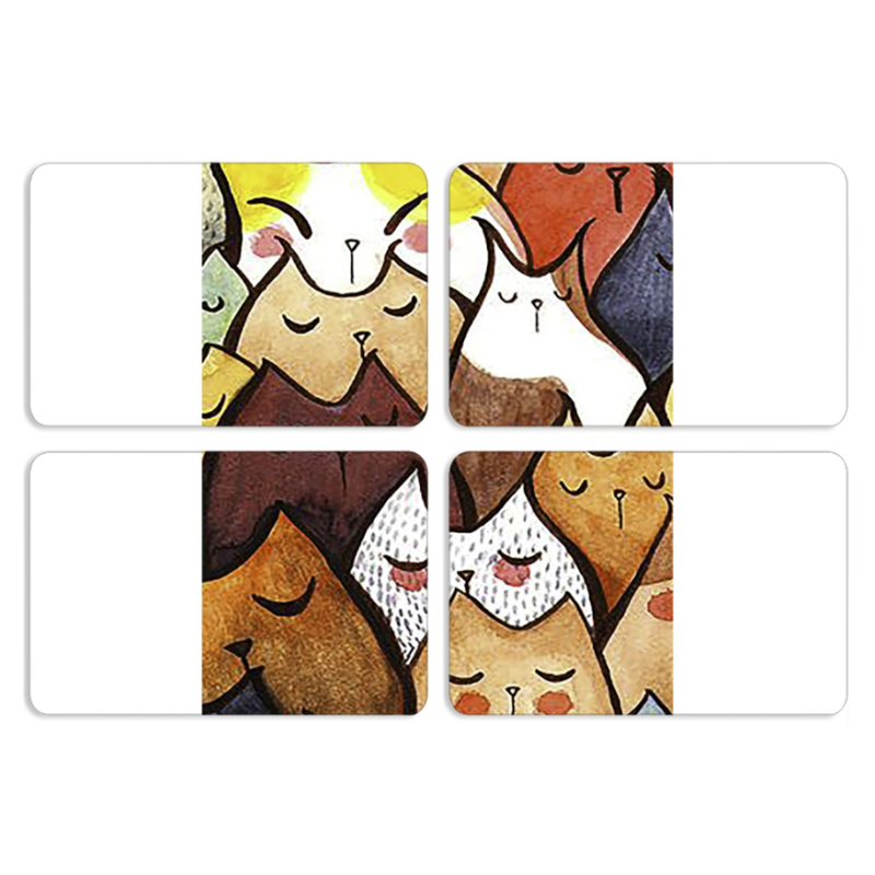 Магнитные фотопазлы 80 на 50 набор 4 штуки Sleepy Cats