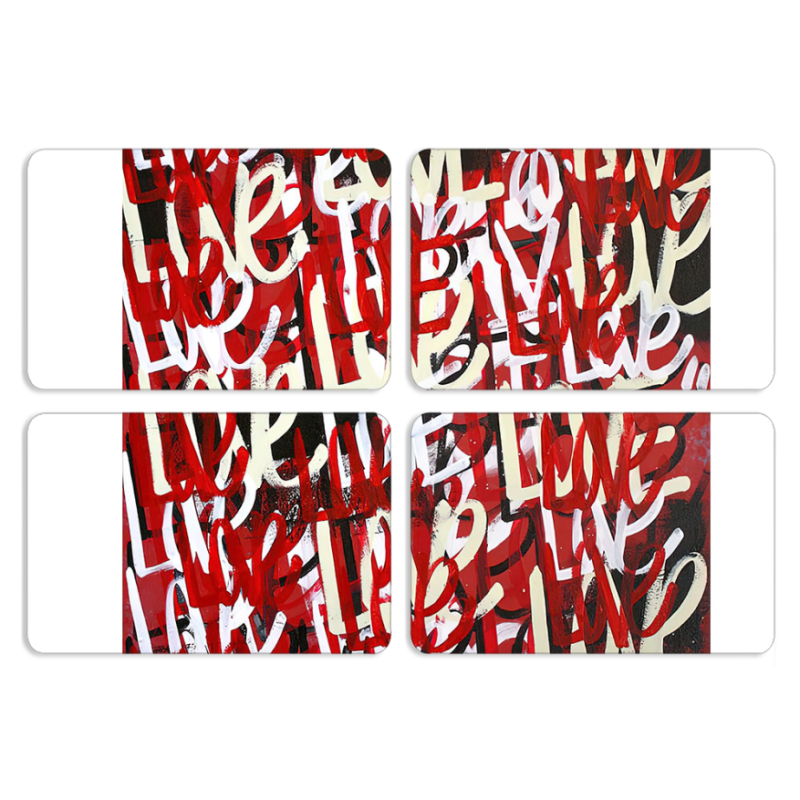 Магнитные фотопазлы 80 на 50 набор 4 штуки Love Graffiti