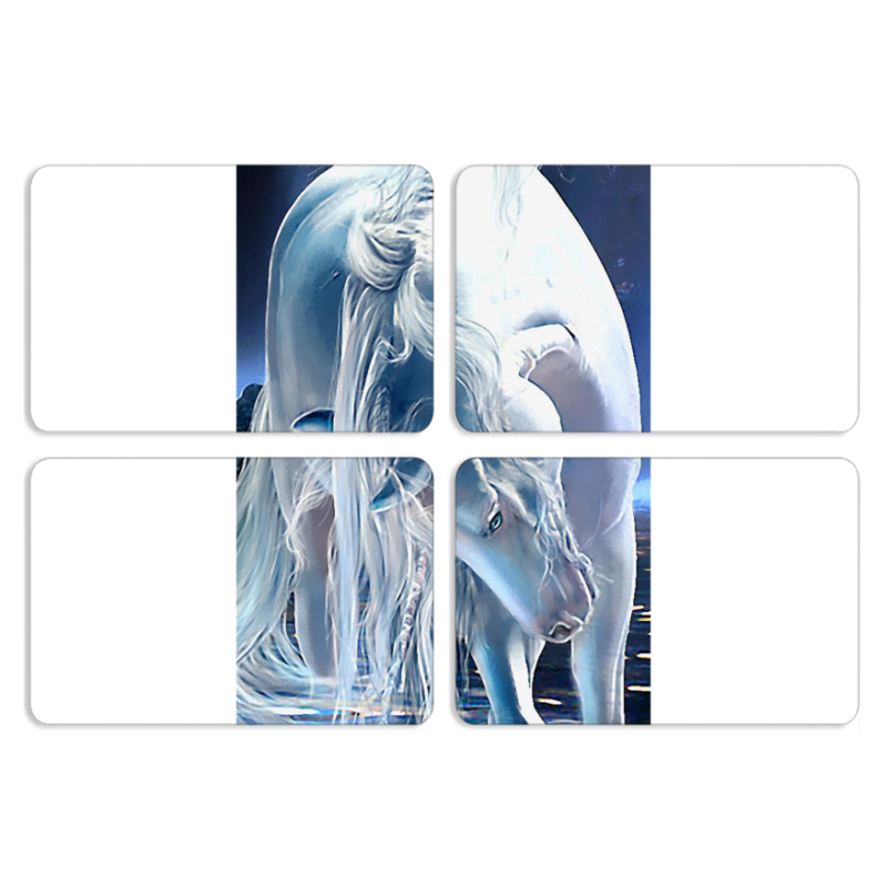 Магнитные фотопазлы 80 на 50 набор 4 штуки White Horse