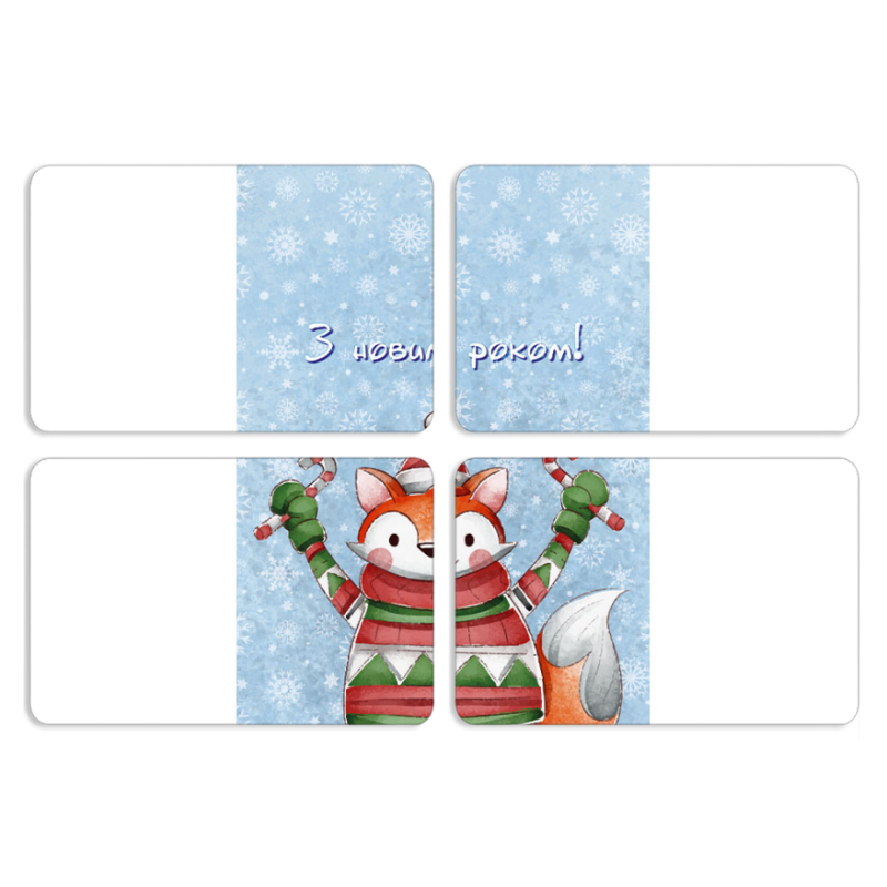 Магнитные фотопазлы 80 на 50 набор 4 штуки Fox З новим роком!