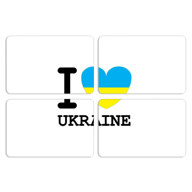 Магнитные фотопазлы 80 на 50 набор 4 штуки I love Ukraine