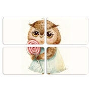 Магнитные фотопазлы 80 на 50 набор 4 штуки Совушка