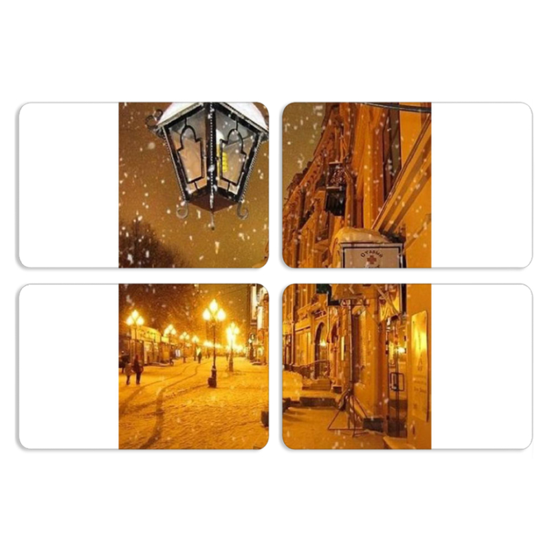 Магнитные фотопазлы 80 на 50 набор 4 штуки Night Street