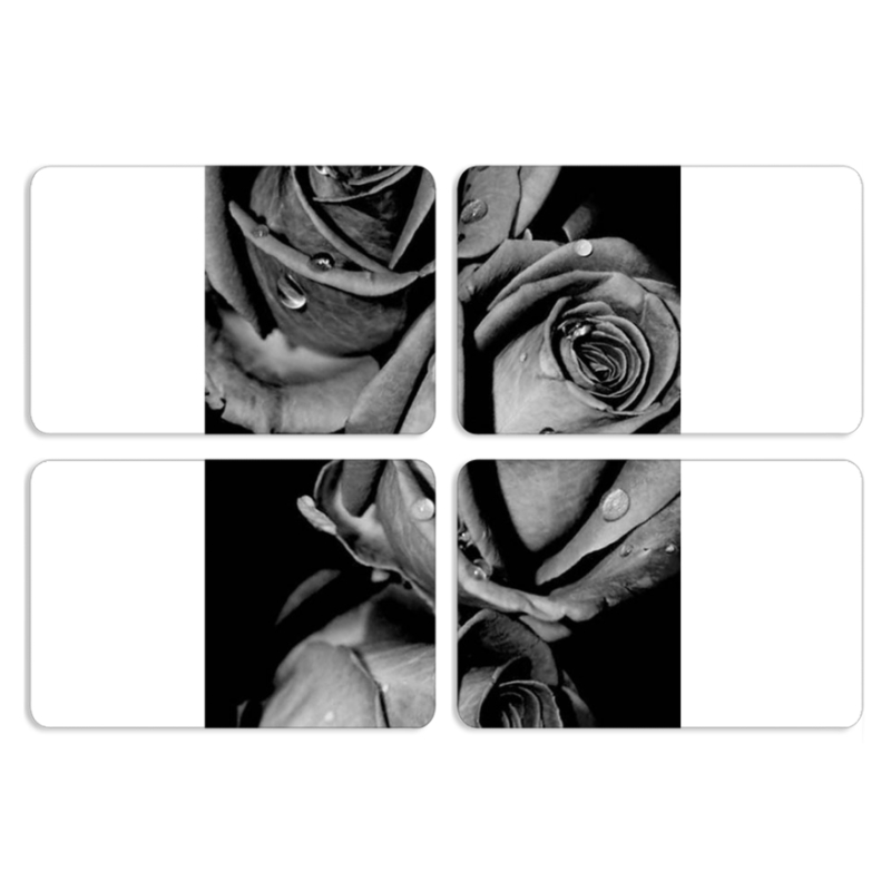 Магнитные фотопазлы 80 на 50 набор 4 штуки Black and White Roses