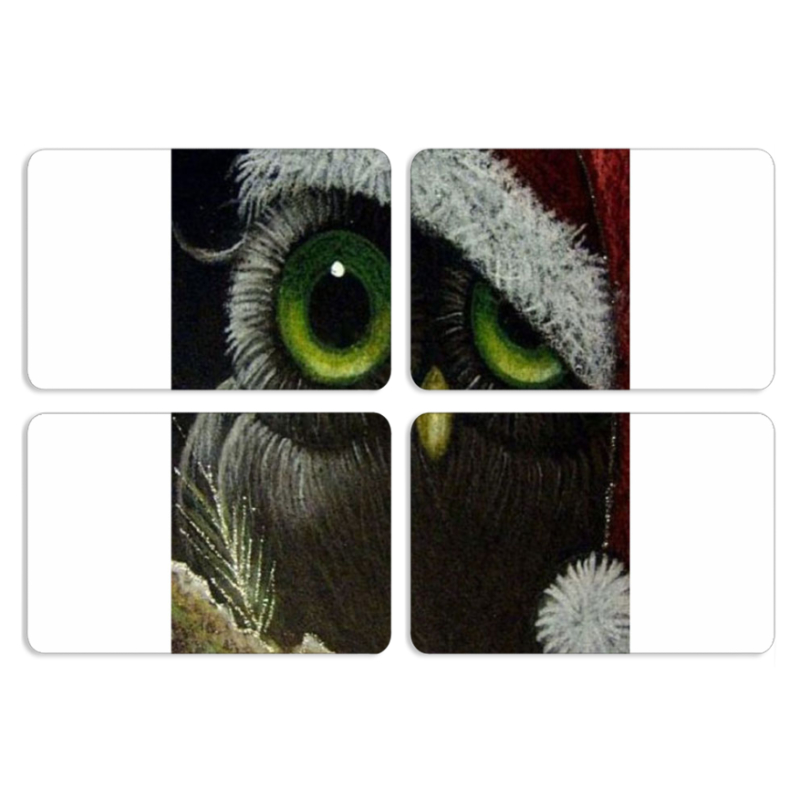 Магнитные фотопазлы 80 на 50 набор 4 штуки Christmas Owl