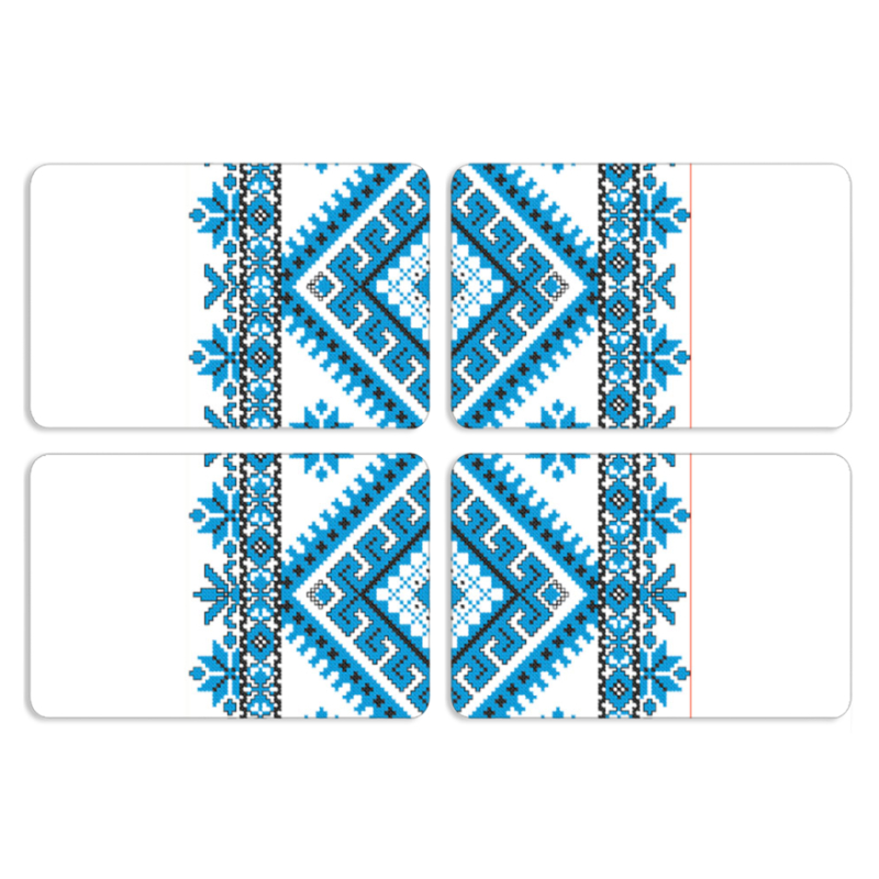 Магнитные фотопазлы 80 на 50 набор 4 штуки Блакитний Орнамент