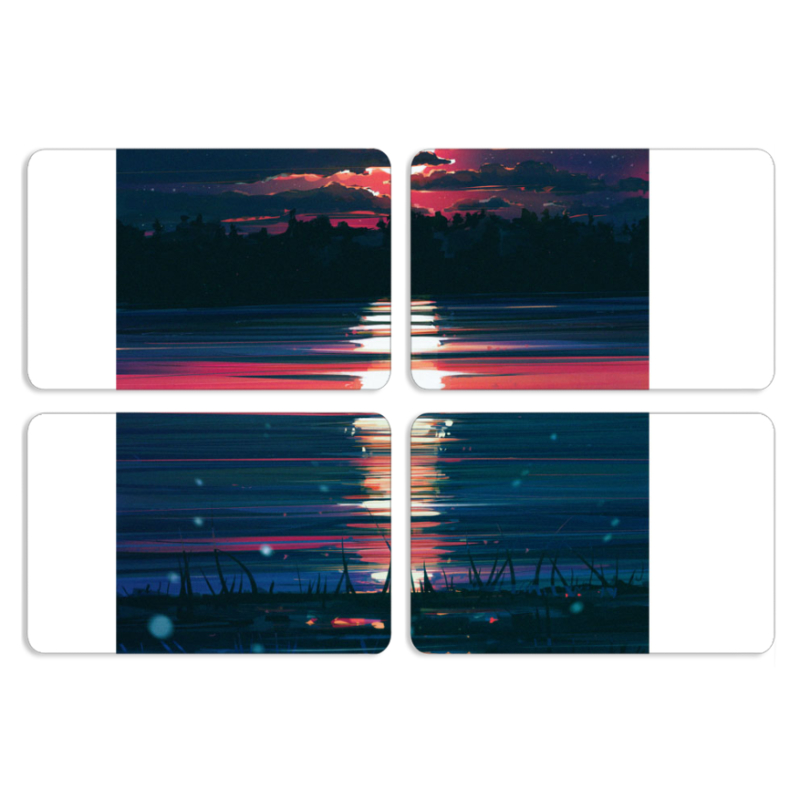 Магнитные фотопазлы 80 на 50 набор 4 штуки Midnight