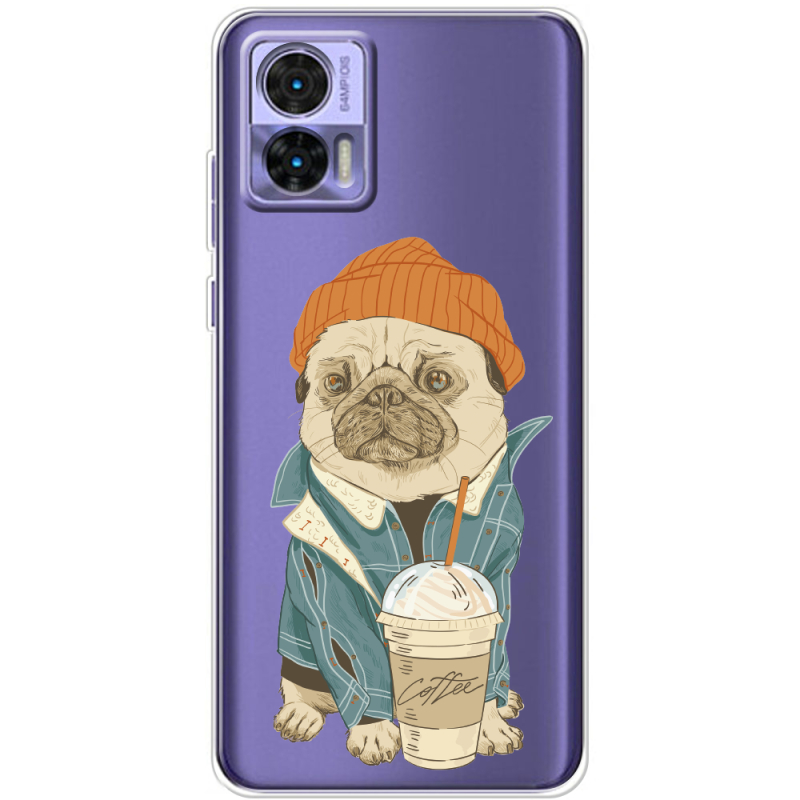 Прозрачный чехол BoxFace Motorola Edge 30 Neo Dog Coffeeman