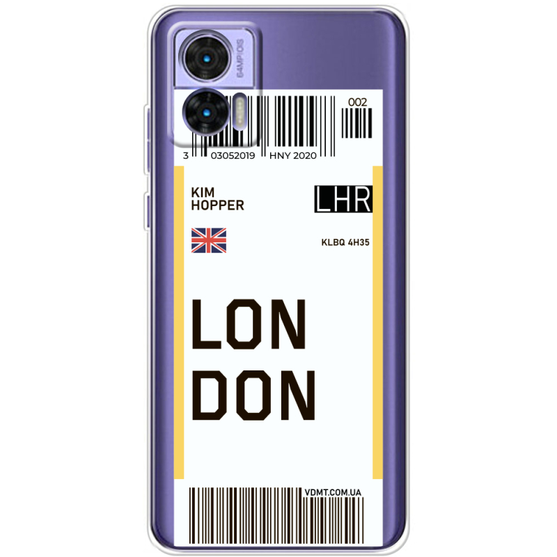 Прозрачный чехол BoxFace Motorola Edge 30 Neo Ticket London