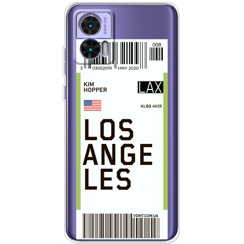 Прозрачный чехол BoxFace Motorola Edge 30 Neo Ticket Los Angeles