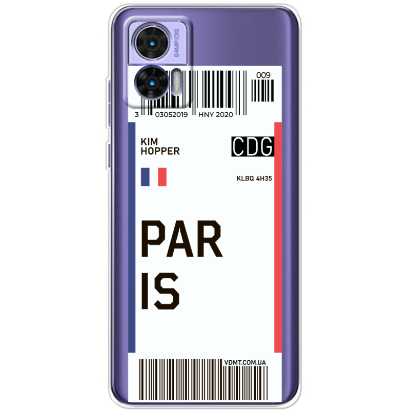 Прозрачный чехол BoxFace Motorola Edge 30 Neo Ticket Paris