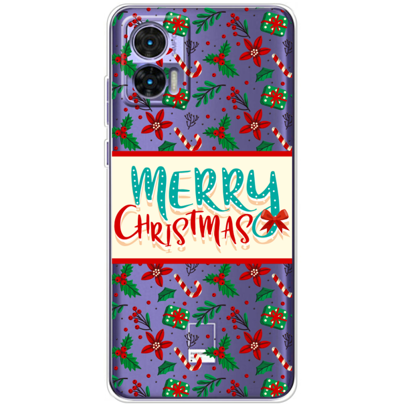 Прозрачный чехол BoxFace Motorola Edge 30 Neo Vintage Christmas Pattern